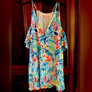 Lilly Pulitzer cold shoulder dress. EUC. Sz L